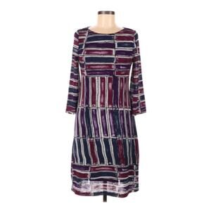 Ellen Tracy Purple Pattern Knee Length Dress 8‎